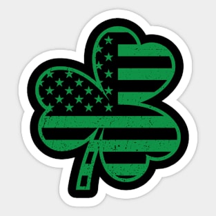 Irish American Flag Shamrock St Patricks Day Gift Sticker